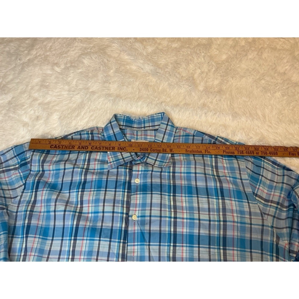 Peter‎ Millar Xxl Lightweight Long sleeve Button down Men's Plaid Shirt - Picture 4 of 9